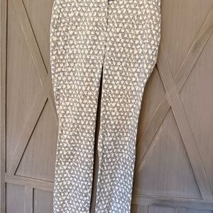 Peserico Cream and Gray/Blue Patterned Trousers